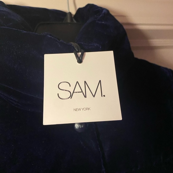 NWT SAM Girls Sophia Velvet Down Jacket in Blue - Picture 5 of 7